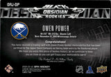 2021-22 Owen Power Upper Deck Black ROOKIE OBSIDIAN PATCH 17/35 RELIC #ORJ-OP Buffalo Sabres