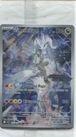 2025 N's Reshiram Scarlet & Violet JOURNEY TOGETHER BOOSTER BOX TOPPER HOLO SEALED #167/159