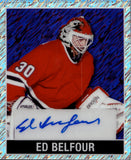 2025 Ed Belfour Leaf Metal Legends Hockey PURPLE SHIMMER MINI 1948 LEAF ORIGINALS AUTO 4/7 AUTOGRAPH #LO-EB1 Chicago Blackhawks