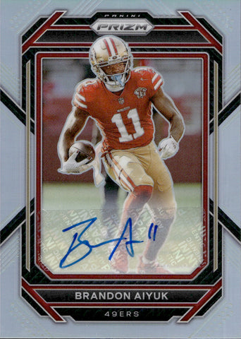 2022 Brandon Aiyuk Panini Prizm HOLO SILVER AUTO AUTOGRAPH #266 San Francisco 49ers