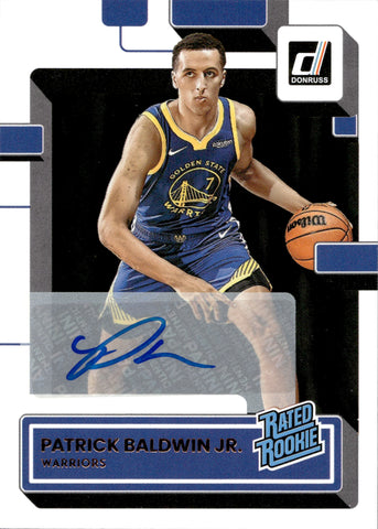 2022-23 Patrick Baldwin Jr. Panini Donruss RATED ROOKIE AUTO AUTOGRAPH RC #228 Golden State Warriors