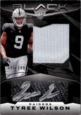 2023 Tyree Wilson Panini Black ROOKIE ROYAL PATCH AUTO 095/199 AUTOGRAPH RELIC RC #242 Las Vegas Raiders