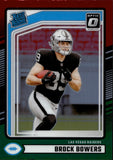 2024 Brock Bowers Donruss Optic PREVIEW RED AND GREEN RATED ROOKIE RC #394 Las Vegas Raiders