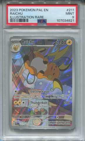 2023 Raichu Pokemon Paldean Fates ENGLISH ILLUSTRATION RARE PSA 9 #211 4821