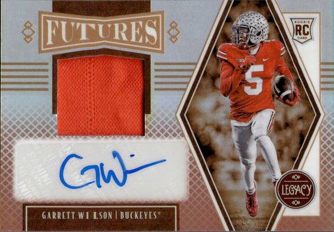 2022 Garrett Wilson Panini Legacy ROOKIE FUTURES JERSEY AUTO 37/99 AUTOGRAPH RELIC #FP-GW New York Jets