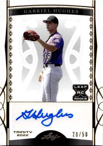 2022 Gabriel Hughes Leaf Trinity ROOKIE AUTO 20/50 AUTOGRAPH RC #BA-GH2 Colorado Rockies