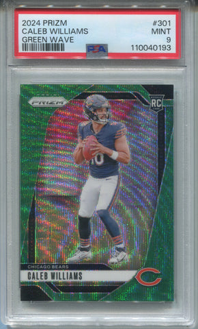 2024 Caleb Williams Panini Prizm GREEN WAVE ROOKIE RC PSA 9 #301 Chicago Bears 0193