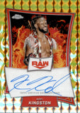 2025 Kofi Kingston Topps Chrome GOLD GEOMETRIC REFRACTOR RED BRAND AUTO 09/50 AUTOGRAPH #RBA-KOF Monday Night Raw