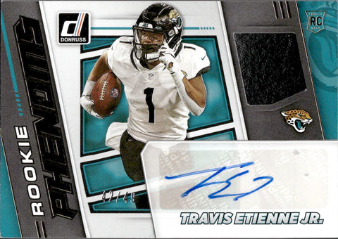 2021 Travis Etienne Jr. Panini Donruss ROOKIE PHENOMS ROOKIE PATCH AUTO 42/49 AUTOGRAPH RELIC #RPA-TET Jacksonville Jaguars