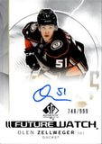 2024-25 Olen Zellweger Upper Deck SP Authentic FUTURE WATCH ROOKIE AUTO 748/999 AUTOGRAPH RC #101 Anaheim Ducks