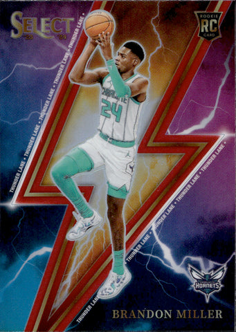 2023-24 Brandon Miller Panini Select RED PRIZM THUNDER LANE ROOKIE RC #12 Charlotte Hornets