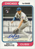 2023 Matt Mervis Topps Heritage ROOKIE REAL ONE AUTO AUTOGRAPH RC #ROA-MME Chicago Cubs