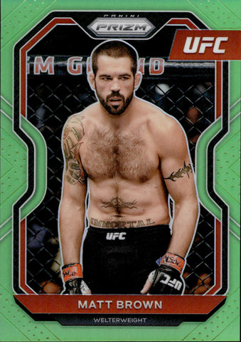 2021 Matt Brown Panini Prizm UFC GREEN 39/75 #67 Welterweight