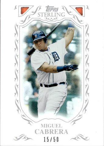 2009 Miguel Cabrera Topps Sterling WHITE 15/50 #9 Detroit Tigers