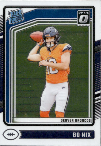 2024 Bo Nix Donruss Optic RATED ROOKIE RC #209 Denver Broncos 1
