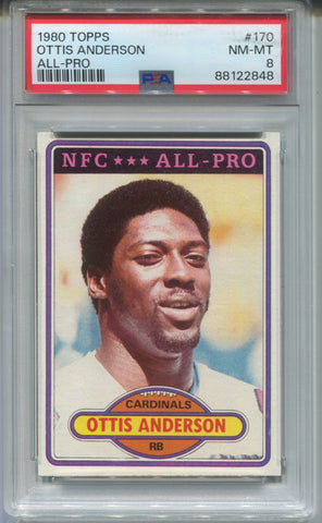 1980 Ottis Anderson Topps ALL-PRO ROOKIE RC PSA 8 #170 St. Louis Cardinals 2848