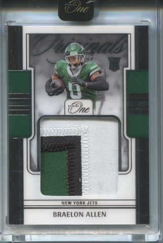 2024 Braelon Allen Panini One ORIGINALS ROOKIE PATCH 76/99 RELIC #OOP-BAN New York Jets