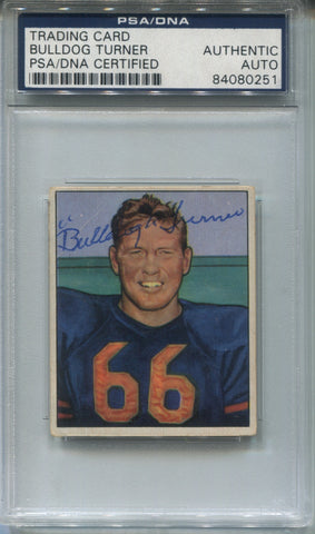 1950 Clyde "Bulldog" Turner Bowman PSA/DNA AUTHENTIC AUTO AUTOGRAPH #28 Chicago Bears 0251