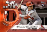 2021 Dylan Carlson Topps MAJOR LEAGUE MATERIAL ROOKIE PATCH 16/25 RELIC #MLM-DC St. Louis Cardinals