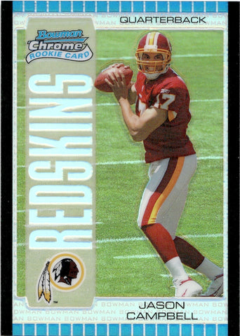 2005 Jason Campbell Bowman Chrome SILVER REFRACTOR ROOKIE 24/50 RC #117 Washington Redskins