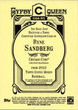 2012 Ryne Sandberg Topps Gypsy Queen AUTO AUTOGRAPH #GQA-RS Chicago Cubs HOF
