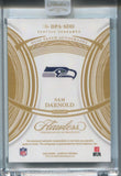 2025 Sam Darnold Pannini Flawless HOLO GOLD DUAL PATCH AUTO 13/25 AUTOGRAPH RELIC #DPA-SDD Seattle Seahawks