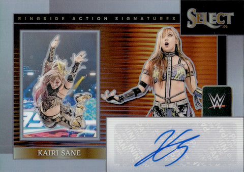 2024 Kairi Sane Panini Select WWE HOLO SILVER RINGSIDE ACTION SIGNATURES AUTO AUTOGRAPH #RA-KSN Monday Night Raw