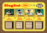 2025 Jose Canseco Howard Johnson Cal Ripken Jr. Frank Thomas Leaf Lumber SLUGFEST QUAD BAT 21/35 RELIC #S-4 A's Mets Orioles White Sox