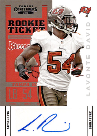 2012 LaVonte David Panini Contenders ROOKIE TICKET AUTO AUTOGRAPH RC #158 Tampa Bay Buccaneers 8
