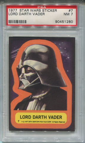 1977 Lord Darth Vader Topps Star Wars STICKER PSA 7 #7 1280