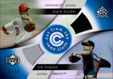 2005 Mark Mulder Tim Hudson Upper Deck Reflections BLUE CUT FROM THE SAME CLOTH DUAL JERSEY NUMBER 30/50 RELIC #CC-MH Cardinals Braves