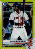 2021 Jeisson Rosario Bowman Chrome YELLOW REFRACTOR 21/75 #BCP-37 Boston Red Sox