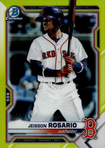 2021 Jeisson Rosario Bowman Chrome YELLOW REFRACTOR 21/75 #BCP-37 Boston Red Sox