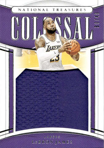 2019-20 LeBron James Panini National Treasures COLOSSAL JUMBO JERSEY 30/49 RELIC #CLM-LBJ Los Angeles Lakers