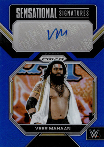 2022 Veer Mahaan Panini Prizm WWE BLUE SENSATIONAL SIGNATURES AUTO 21/49 AUTOGRAPH #SN-VMH NXT