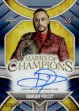 2025 Damian Priest Topps Chrome MARKS OF CHAMPIONS BLUE REFRACTOR AUTO 020/150 AUTOGRAPH #MOC-DP Monday Night Raw