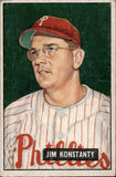 1951 Jim Konstanty Bowman #27 Philadelphia Phillies BV $25