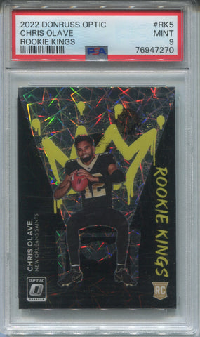 2022 Chris Olave Donruss Optic ROOKIE KINGS RC PSA 9 #RK5 New Orleans Saints 7270
