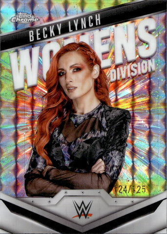 2025 Becky Lynch Topps Chrome WOMEN'S DIVISION AQUA GEOMETRIC REFRACTOR 124/125 #WD-BEC Monday Night Raw