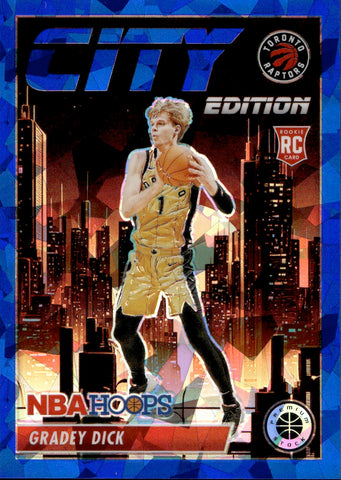 2023-24 Grady Dick Panini NBA Hoops Premium Stock BLUE ICE CITY EDITION ROOKIE 31/99 RC #6 Toronto Raptors