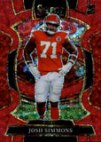 2025 Josh Simmons Panini Select RED DISCO CONCOURSE ROOKIE 33/49 RC #8 Kansas City Chiefs