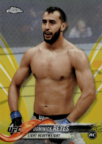 2018 Dominick Reyes Topps Chrome UFC ROOKIE GOLD REFRACTOR 28/50 RC #51 Light Heavyweight