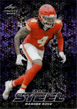 2023 Rashee Rice Leaf Trinity PURPLE CIRCLES STEEL 4/8 JERSEY NUMBER #S-67 Kansas City Chiefs