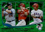 2013 Mike Trout Miguel Cabrera Andrian Beltre Topps EMERALD LEAGUE LEADERS #294 Angels Tigers Rangers 3