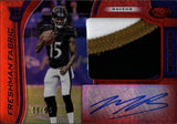 2019 Marquise Hollywood Brown Panini Certified MIRROR RED ROOKIE FRESHMAN FABRIC JUMBO PATCH AUTO 69/99 AUTOGRAPH RELIC RC #207 Baltimore Ravens