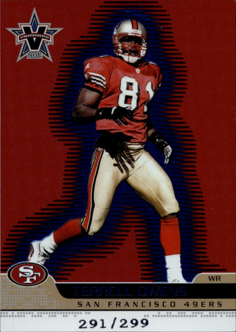 2001 Terrell Owens Pacific Vanguard BLUE 291/299 San Francisco 49ers #86