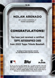 2022 Nolan Arenado Topps Tribute AUTO 54/75 AUTOGRAPH #TA-NA St. Louis Cardinals