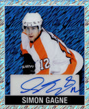 2025 Simon Gagne Leaf Metal Legends LEAF ORIGINALS 1948 BLUE SHIMMER AUTO 1/8 AUTOGRAPH #LO-SG1 Philadelphia Flyers