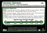 2011 Freddie Freeman Bowman ROOKIE RC #205 Atlanta Braves 9