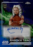 2024 Ariana Greenblatt as Young Ahsoka Tano Topps Chrome Star Wars PURPLE REFRACTOR ROOKIE DEBUT AUTO 015/199 AUTOGRAPH #AU-YAT Ahsoka